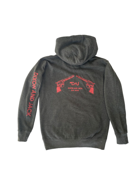 Branded Hoodie [Charcoal Gray & Red]