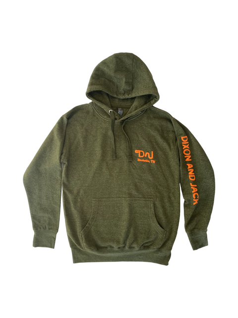 Branded Puff Paint Hoodie [Forest Green & Hunter Orange]